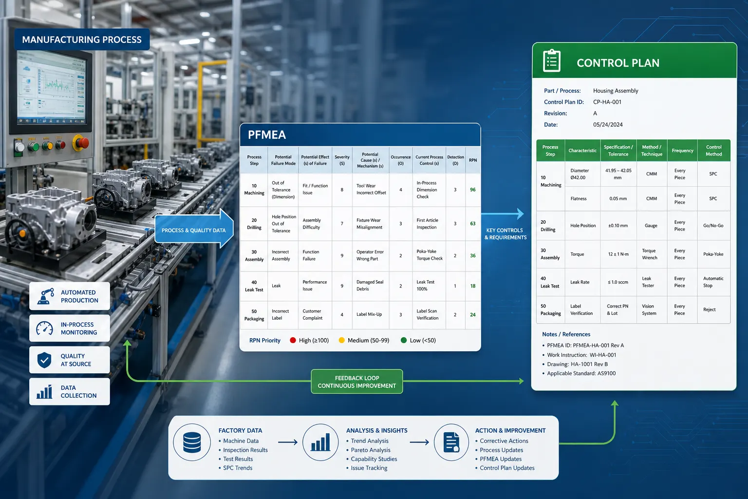 การเชื่อมโยงกระบวนการผลิตกับ PFMEA และ Control Plan
